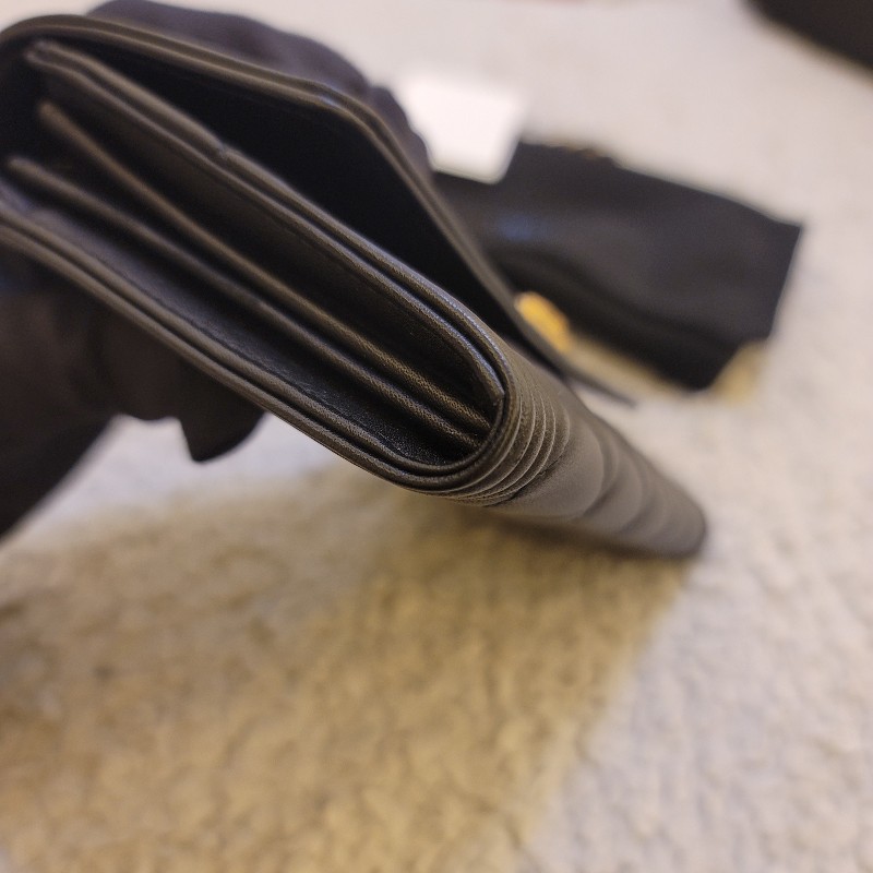 ♥520優惠♥Chanel 香奈兒 Boy系列 黑金長夾-10