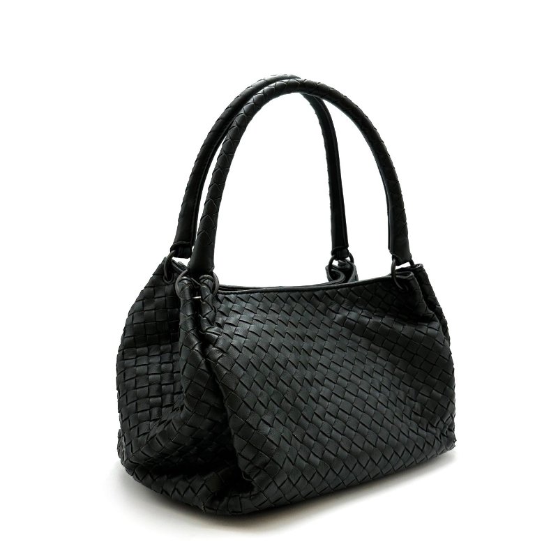 【Preowned】BOTTEGA VENETA Parachute小羊皮編織包 - 墨綠-0