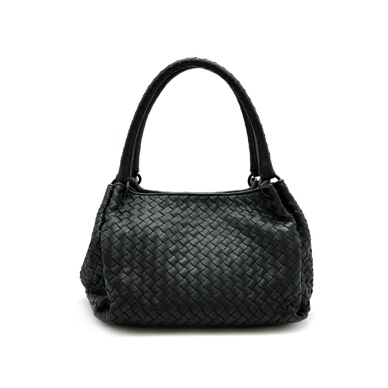 【Preowned】BOTTEGA VENETA Parachute小羊皮編織包 - 墨綠-1