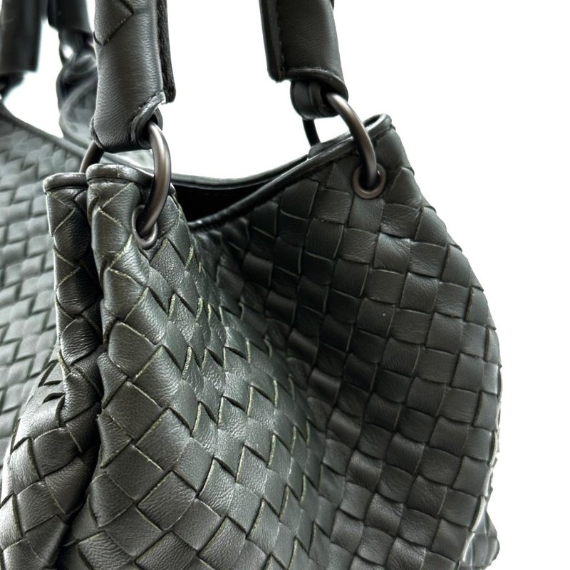 【Preowned】BOTTEGA VENETA Parachute小羊皮編織包 - 墨綠-4