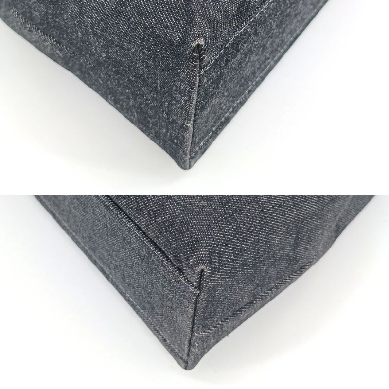 CHANEL Vintage Black Denim kelly Handbag-3