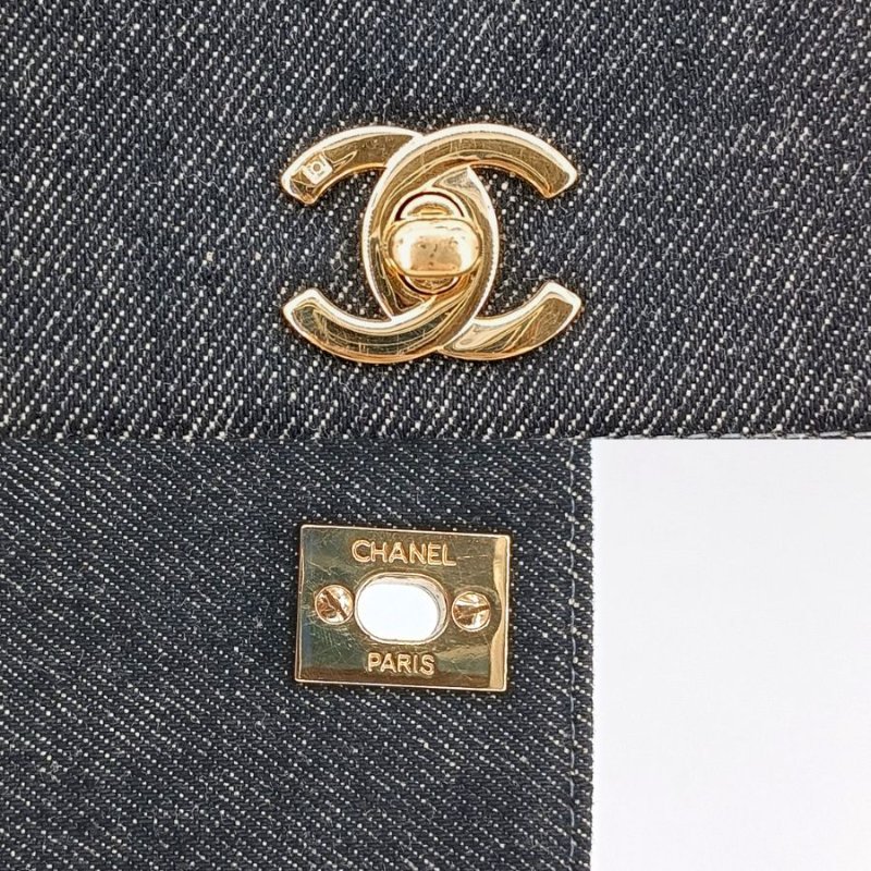 CHANEL Vintage Black Denim kelly Handbag-4
