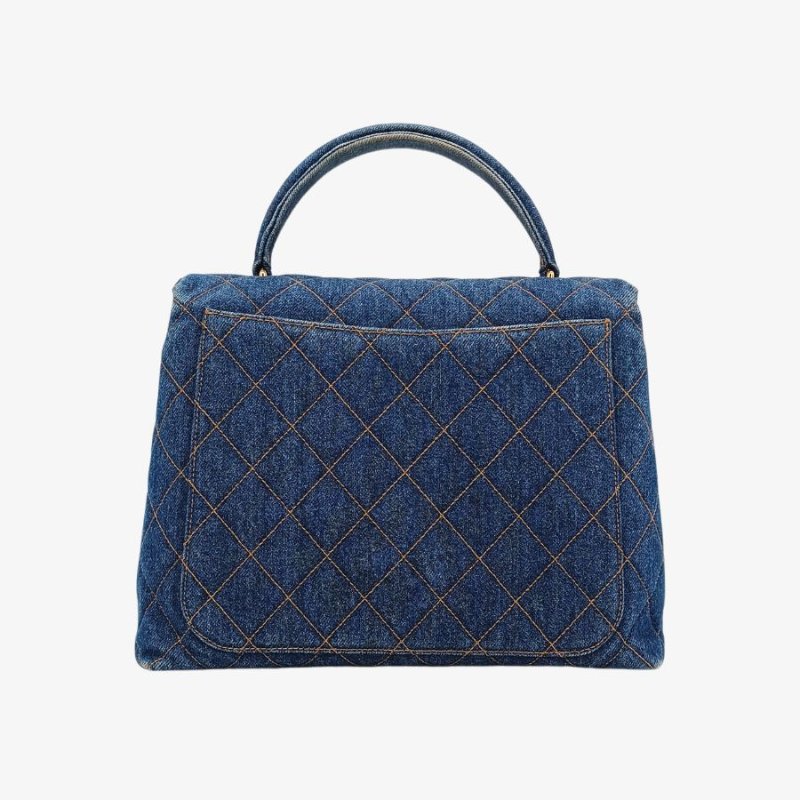 CHANEL Vintage Blue Denim kelly Handbag-1
