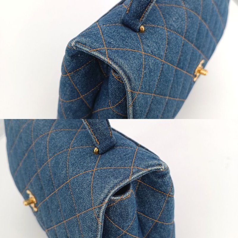 CHANEL Vintage Blue Denim kelly Handbag-2