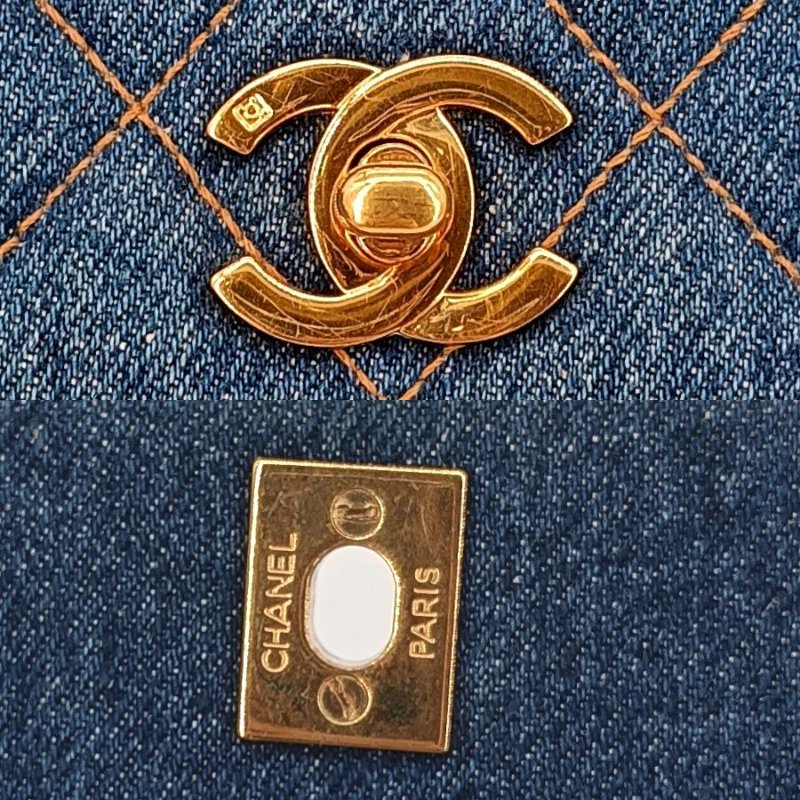 CHANEL Vintage Blue Denim kelly Handbag-4