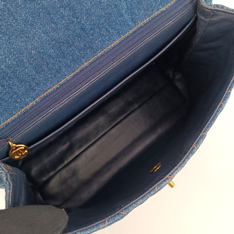 CHANEL Vintage Blue Denim kelly Handbag-7