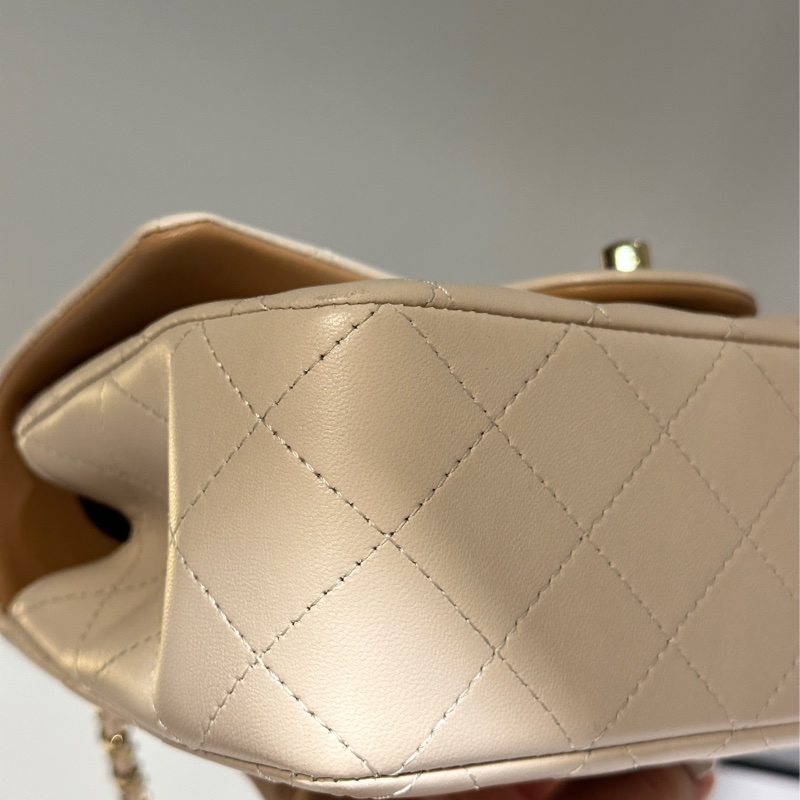CHANEL23p cf mini handle奶茶拼色-16