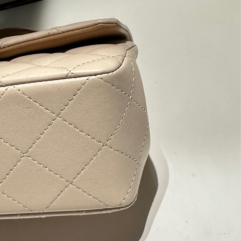 CHANEL23p cf mini handle奶茶拼色-19