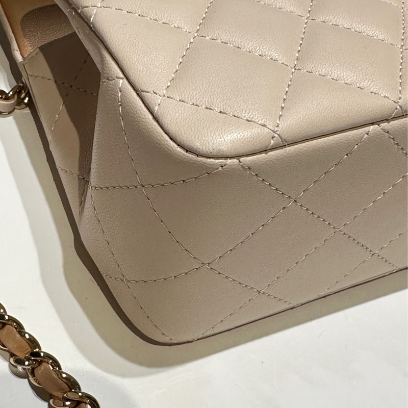 CHANEL23p cf mini handle奶茶拼色-20
