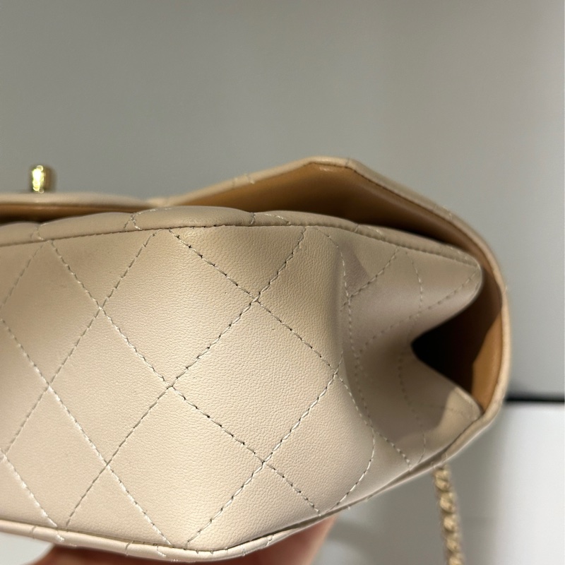 CHANEL23p cf mini handle奶茶拼色-21