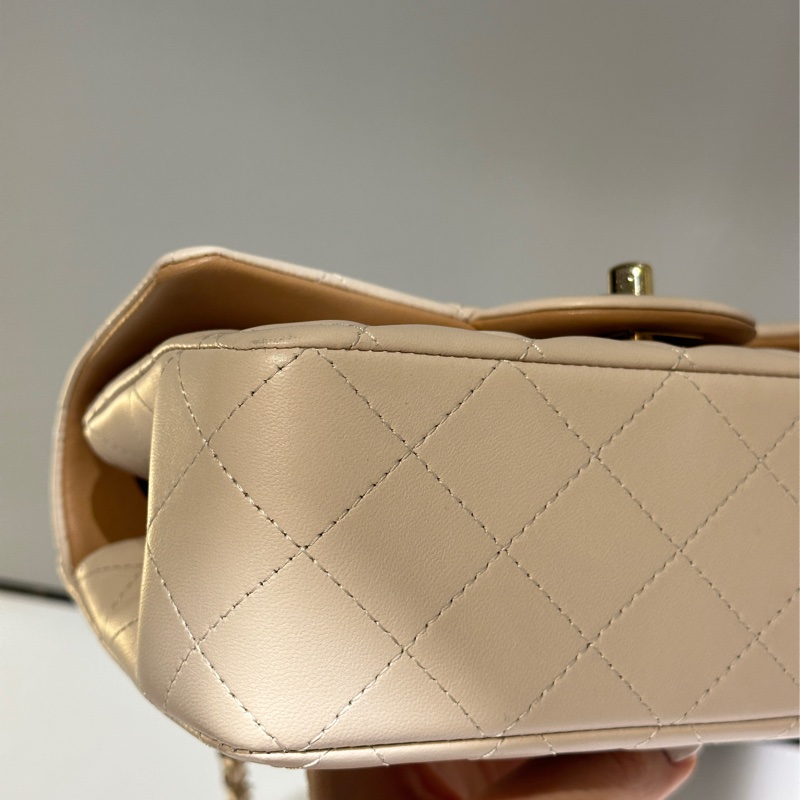 CHANEL23p cf mini handle奶茶拼色-22