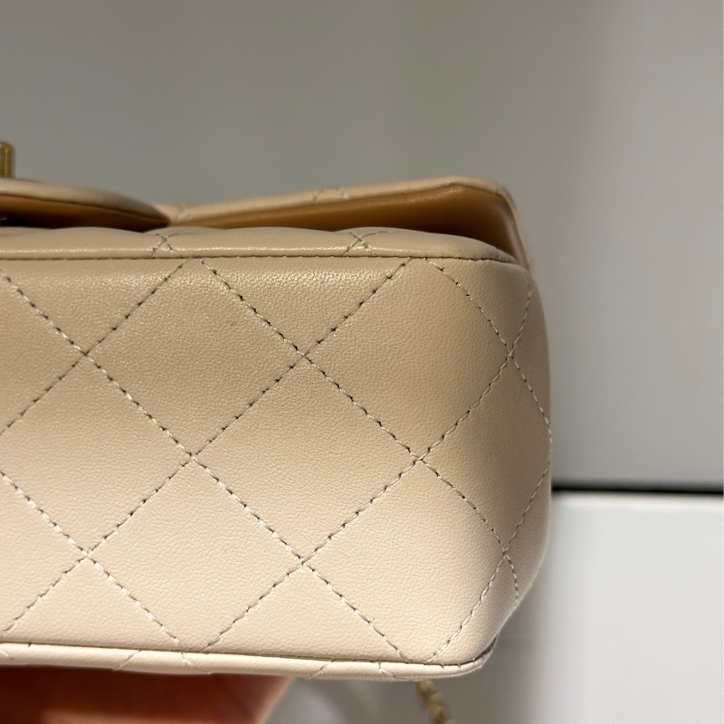 CHANEL23p cf mini handle奶茶拼色-23