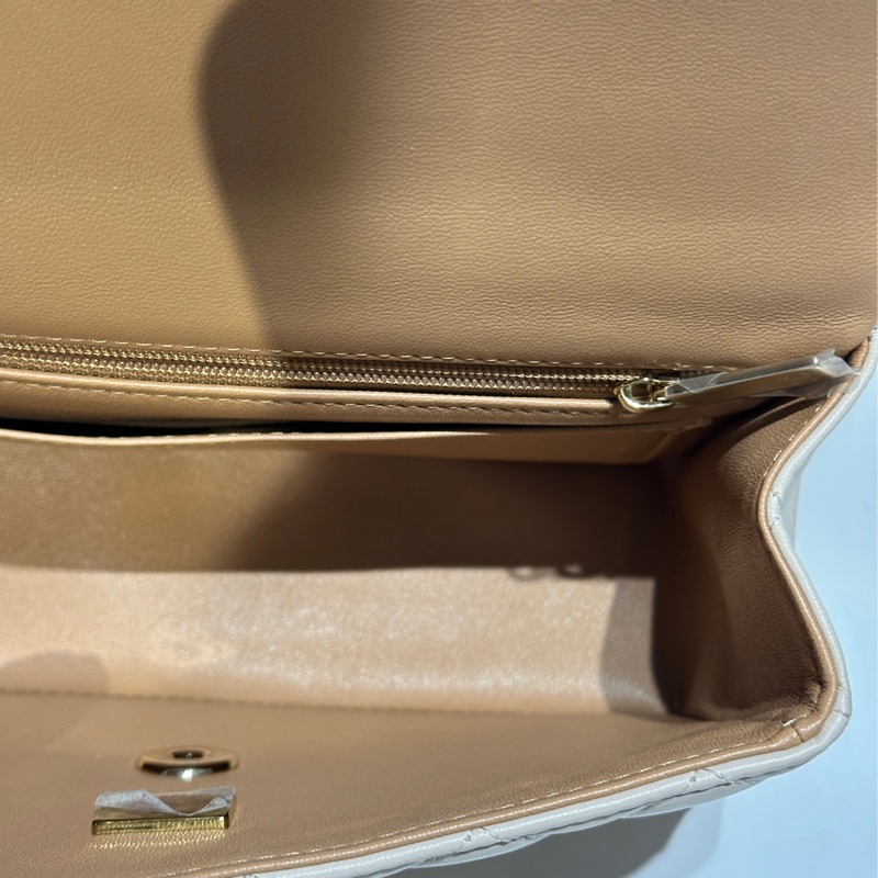 CHANEL23p cf mini handle奶茶拼色-25