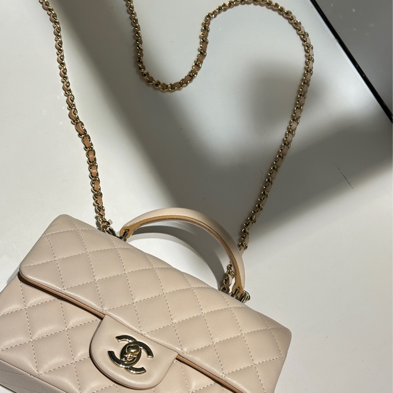 CHANEL23p cf mini handle奶茶拼色-29