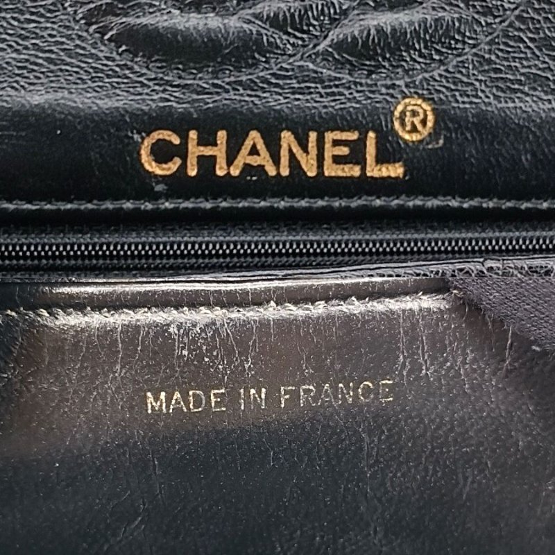 CHANEL Vintage Black Ostrichskin 23cm Classic Flap Bag-6