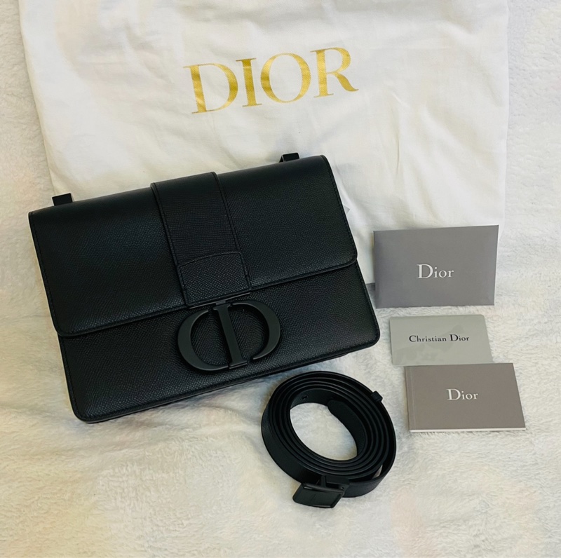 DIOR 全新 全黑 黑色磨沙釦 霧面 蒙田30 Montaigne-1
