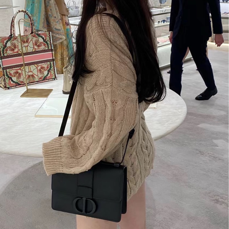 DIOR 全新 全黑 黑色磨沙釦 霧面 蒙田30 Montaigne-22