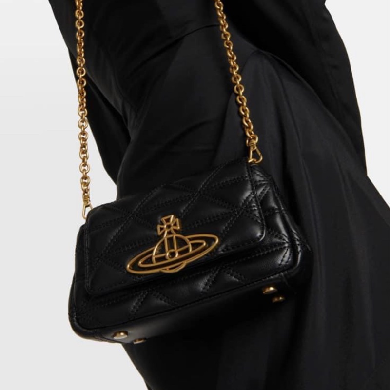 西太后VIVIENNE WESTWOOD Hazel quilted leather shoulder bag 菱格紋腋下包-2