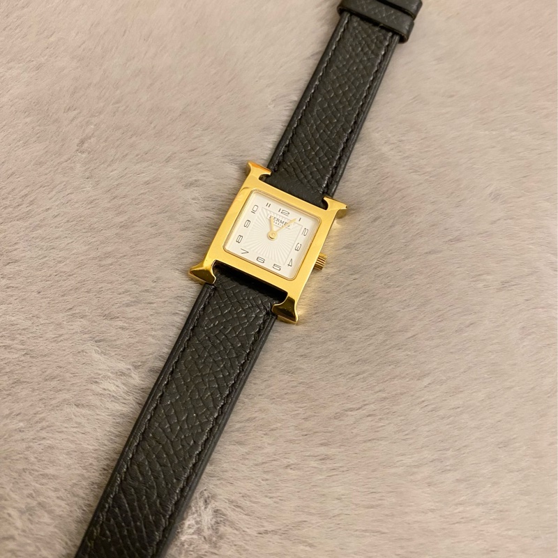 買家下標專屬賣場 附保固 小H Hermes H-our H錶 金面-2
