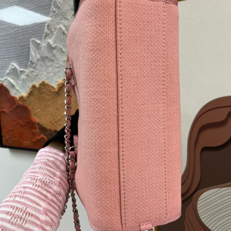 Chanel 2022年新色 晶片款 度假系列 粉色保齡球沙灘包 手提單肩斜孭💕-4