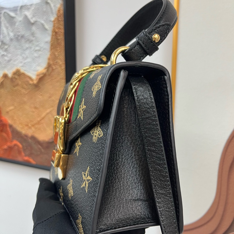 Gucci Sylvie 塞爾維亞 蜜蜂星星包 金扣 手提斜挎單肩包🤍-1