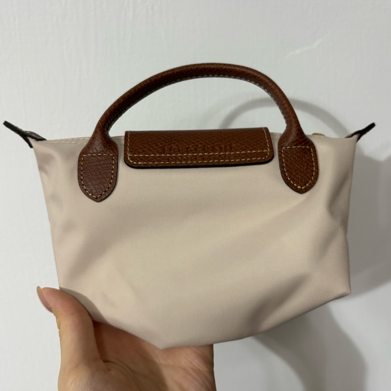 longchamp mini 餃子包 米白色-5
