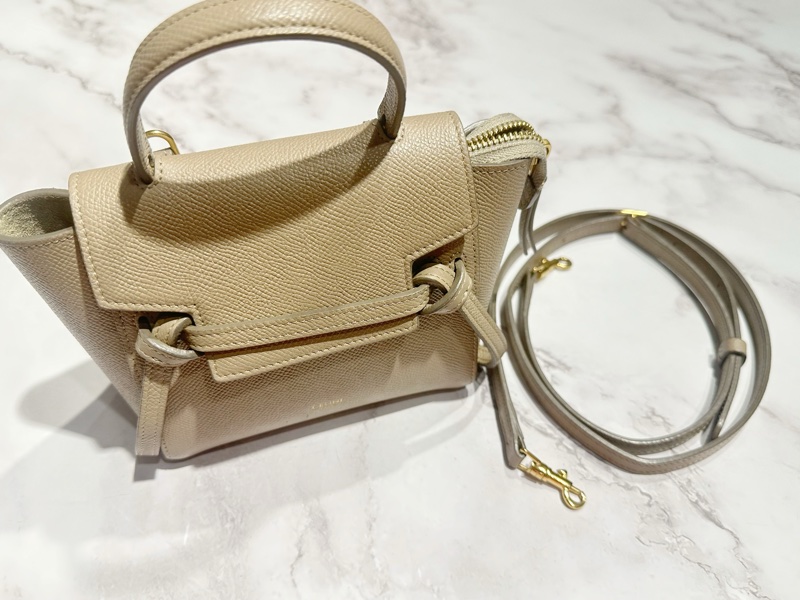 CELINE BELT BAG pico鯰魚包 杏色-3