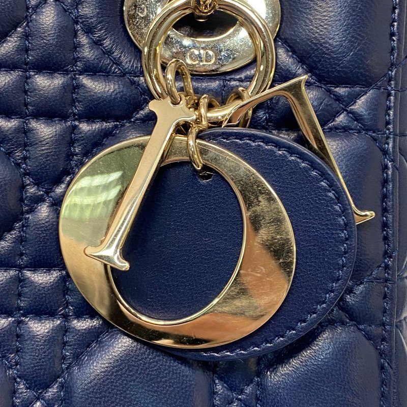 △ Christian Dior 迪奧 My ABCDior Small Lady Dior Navy Cannage Lambskin 2way Bag 小碼深藍色Cannage藤格紋圖案羊皮兩用袋 - 247008775-13