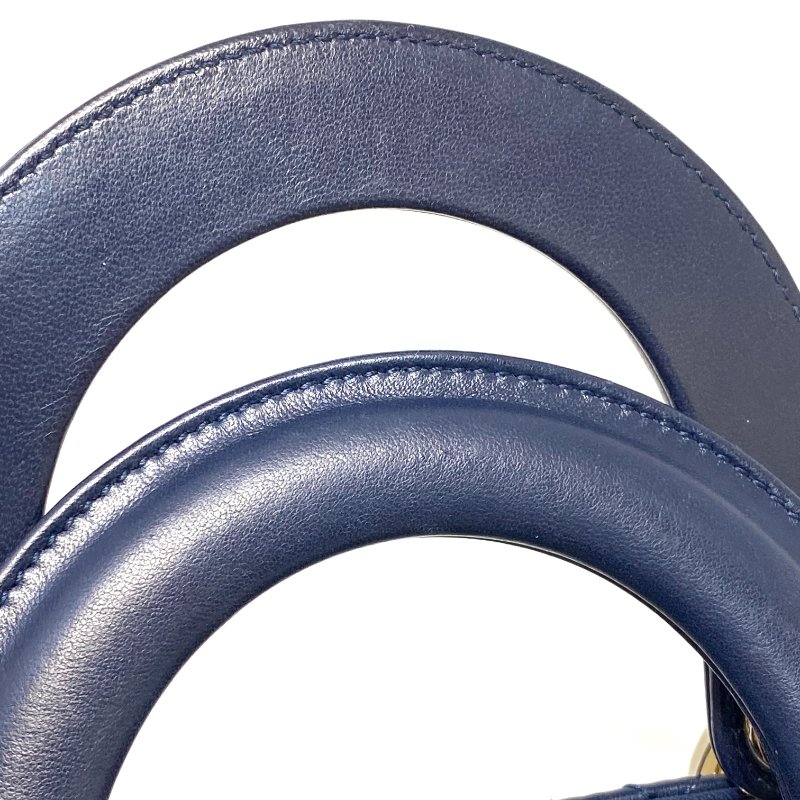 △ Christian Dior 迪奧 My ABCDior Small Lady Dior Navy Cannage Lambskin 2way Bag 小碼深藍色Cannage藤格紋圖案羊皮兩用袋 - 247008775-15