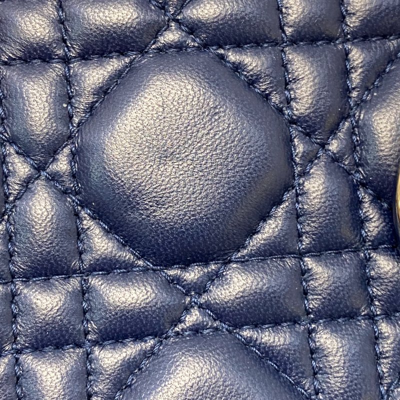 △ Christian Dior 迪奧 My ABCDior Small Lady Dior Navy Cannage Lambskin 2way Bag 小碼深藍色Cannage藤格紋圖案羊皮兩用袋 - 247008775-16