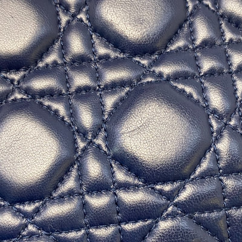 △ Christian Dior 迪奧 My ABCDior Small Lady Dior Navy Cannage Lambskin 2way Bag 小碼深藍色Cannage藤格紋圖案羊皮兩用袋 - 247008775-17