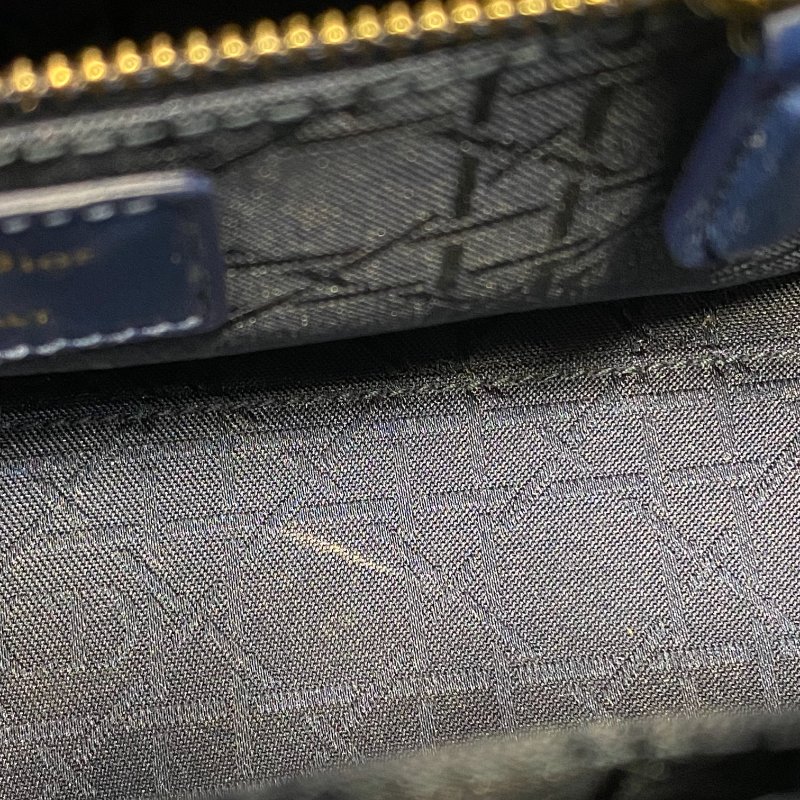 △ Christian Dior 迪奧 My ABCDior Small Lady Dior Navy Cannage Lambskin 2way Bag 小碼深藍色Cannage藤格紋圖案羊皮兩用袋 - 247008775-21