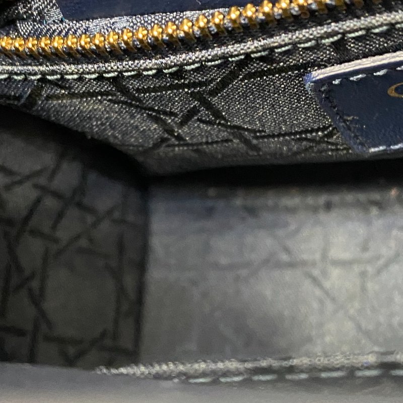 △ Christian Dior 迪奧 My ABCDior Small Lady Dior Navy Cannage Lambskin 2way Bag 小碼深藍色Cannage藤格紋圖案羊皮兩用袋 - 247008775-22