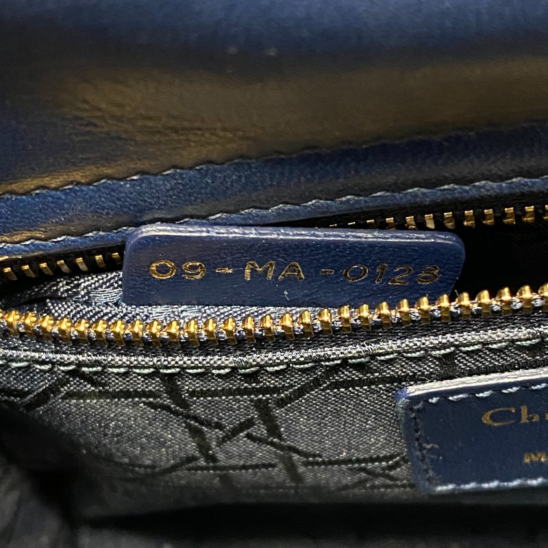 △ Christian Dior 迪奧 My ABCDior Small Lady Dior Navy Cannage Lambskin 2way Bag 小碼深藍色Cannage藤格紋圖案羊皮兩用袋 - 247008775-25