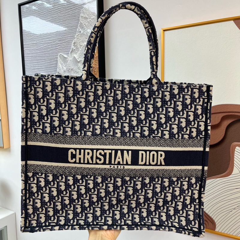 Dior Book tote經典藍色老花刺繡托特包 大號💙-0