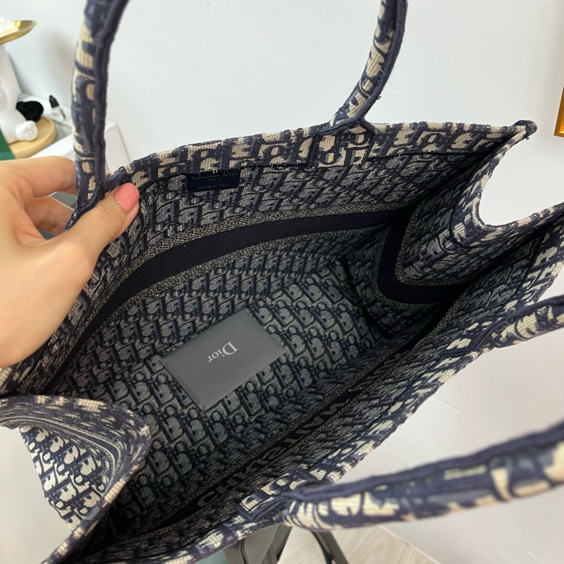Dior Book tote經典藍色老花刺繡托特包 大號💙-4