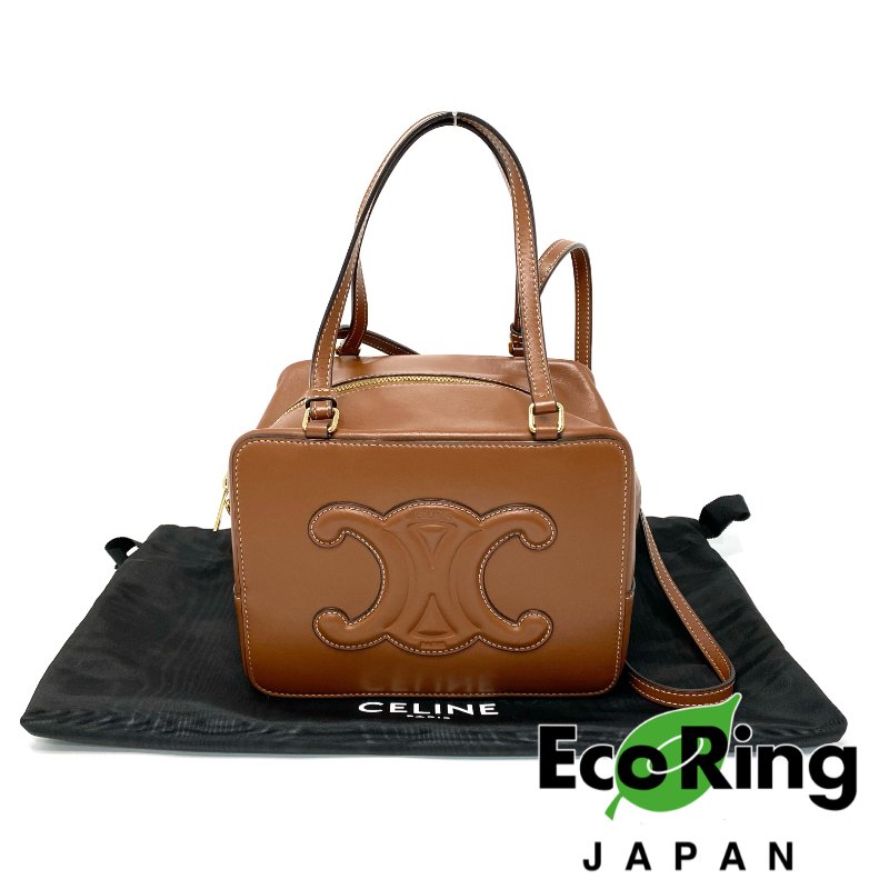 △ Celine 思琳Folded Cube Triomphe Brown Smooth Calfskin 2way Bag