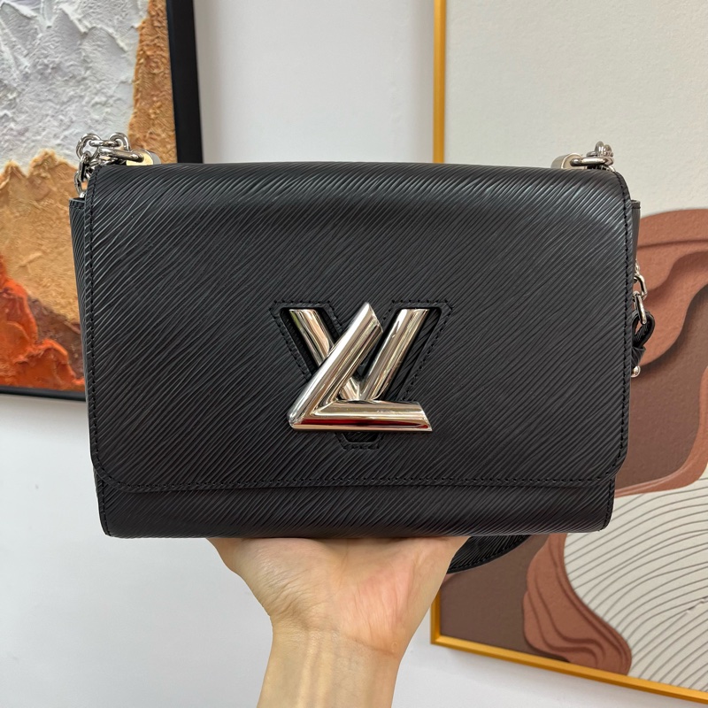 Louis Vuitton Twist 黑銀中號 水波紋鏈條手袋 單肩包🖤-0