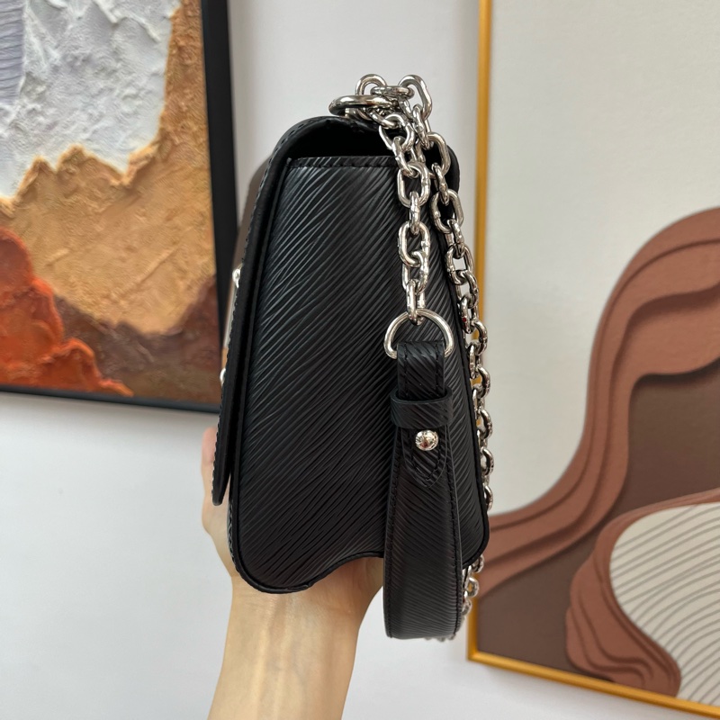 Louis Vuitton Twist 黑銀中號 水波紋鏈條手袋 單肩包🖤-1