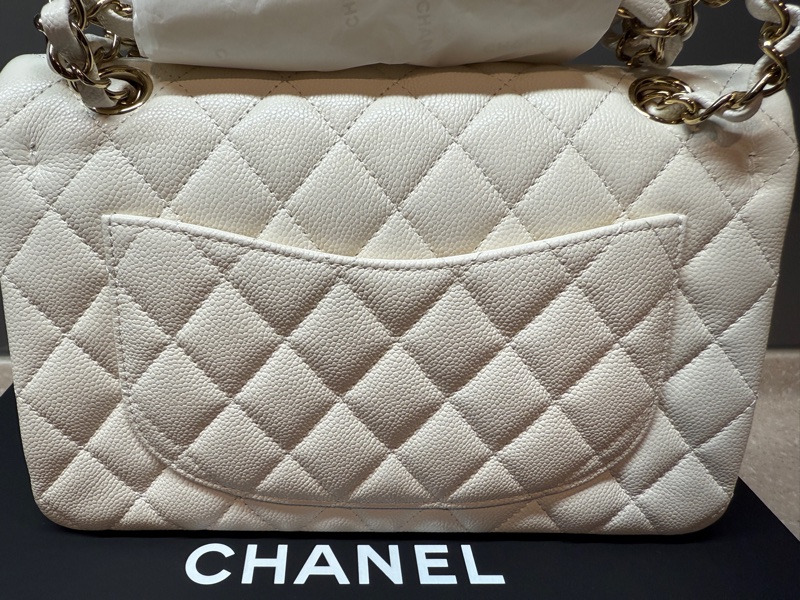 全新CHANEL FLAPBAG 粒紋小牛皮&金色金屬-2