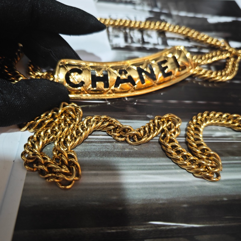 超級美品 Chanel crush 小鳥菱格鏤空字母項鍊 腰鏈-11