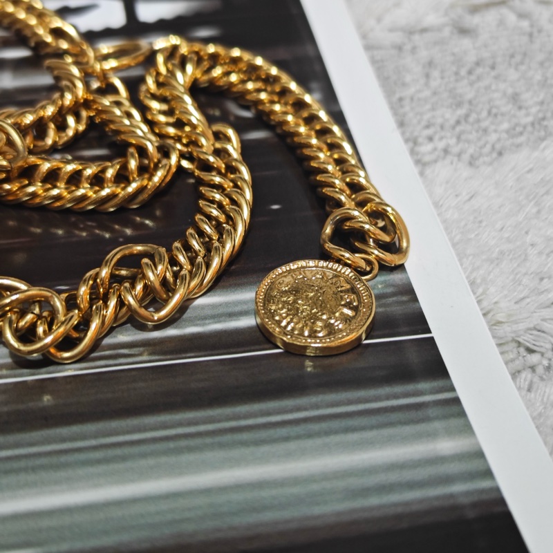 超級美品 Chanel crush 小鳥菱格鏤空字母項鍊 腰鏈-12