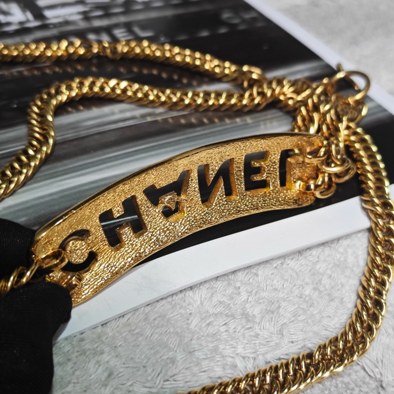 超級美品 Chanel crush 小鳥菱格鏤空字母項鍊 腰鏈-24