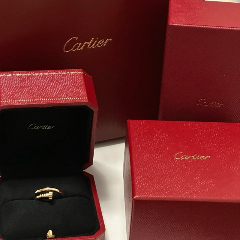 CARTIER JusteunClou系列 18k玫瑰金 釘子戒指#54-0