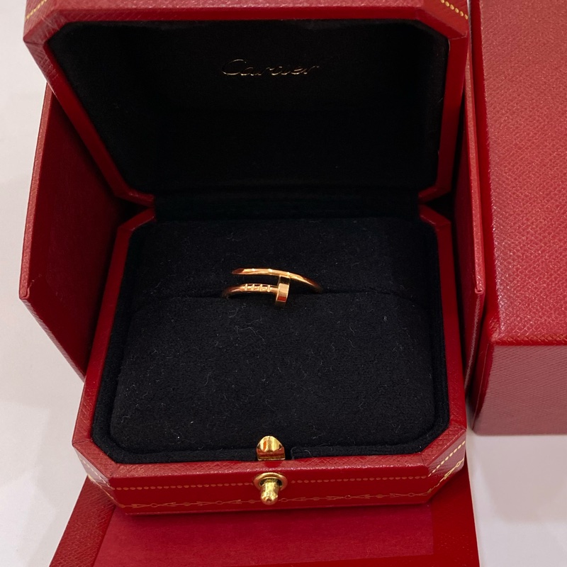 CARTIER JusteunClou系列 18k玫瑰金 釘子戒指#54-1
