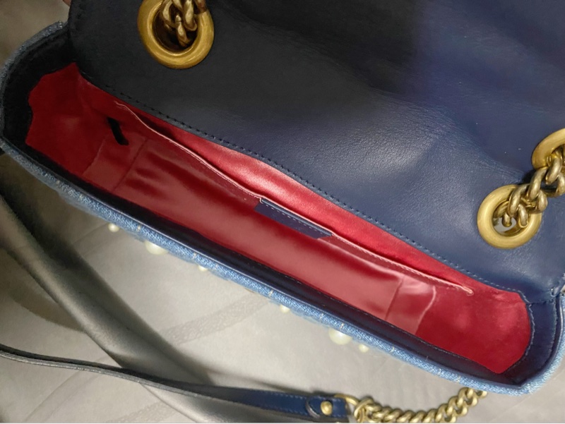 Gucci馬蒙包牛仔珍珠日本限定 斜背包 22cm（已保留）售出-12