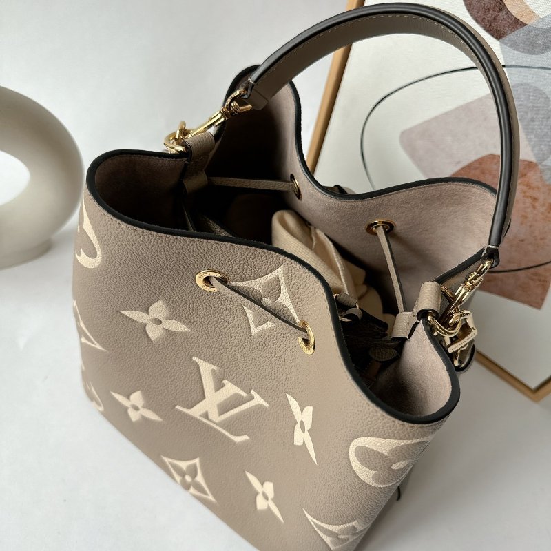 LV Neonoe MM 斑鳩灰大花束口水桶包 附萬用包 M45555-2