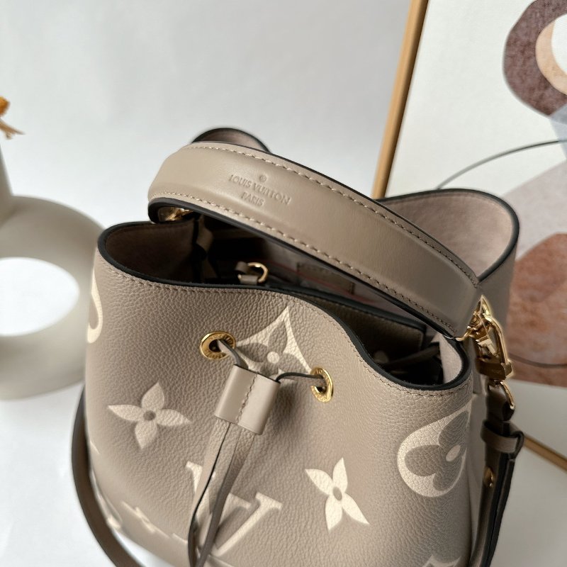 LV Neonoe MM 斑鳩灰大花束口水桶包 附萬用包 M45555-9