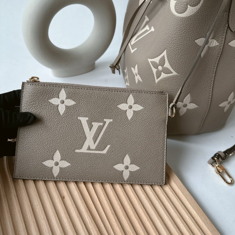 LV Neonoe MM 斑鳩灰大花束口水桶包 附萬用包 M45555-16