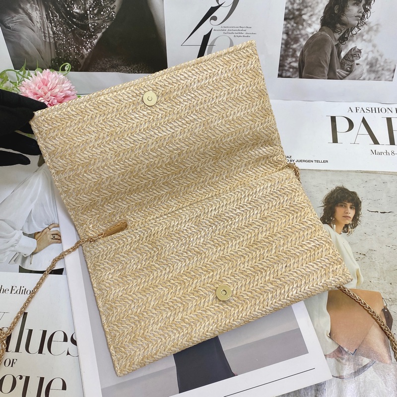 Dior迪奧手拿鏈條草編包-11